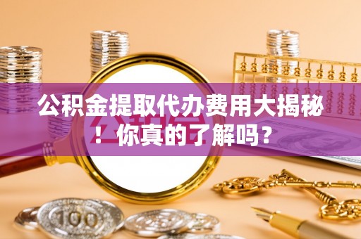 鄂伦春公积金提取代办费用大揭秘！你真的了解吗？