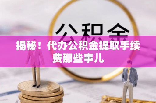 鄂伦春揭秘！代办公积金提取手续费那些事儿